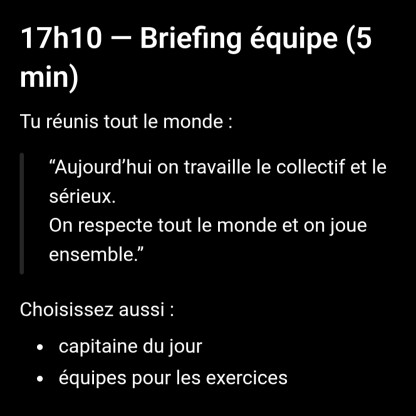 entraînement mercredi 27 mai