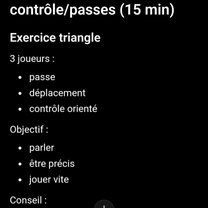 entraînement mercredi 27 mai